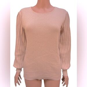 Nanette Lepore Gold Metallic Knit Sweater Large